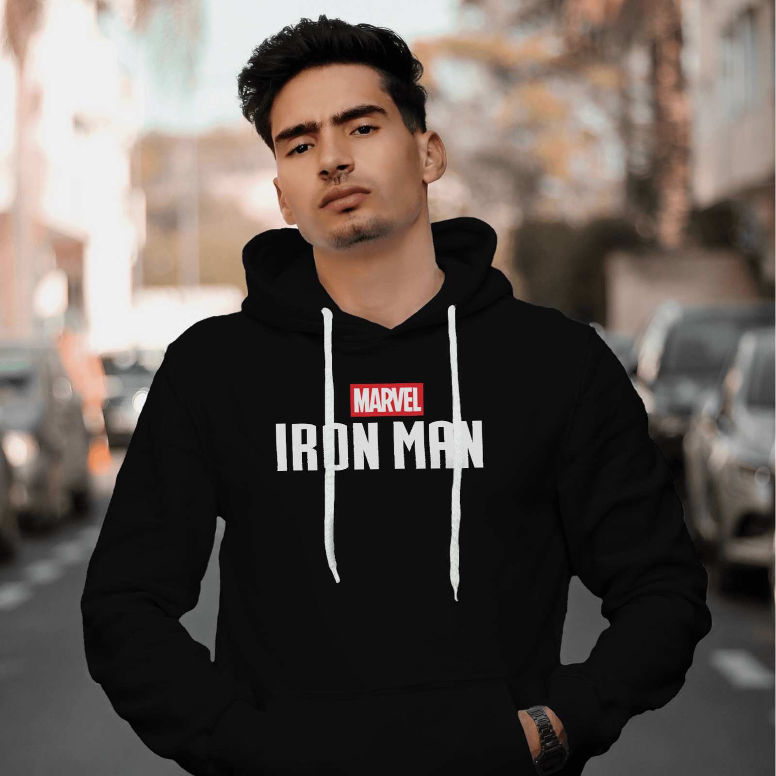 Iron man hoodie top men's